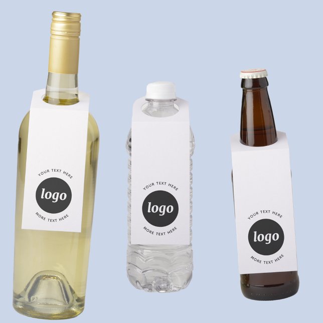 Simple Logo with Text Business Promotional Bottle Tag (Logo and custom text business promotional bottle hanger tags)