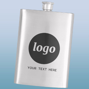 Simple Logo With Text Business Promotional Hip Flask