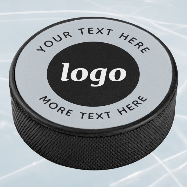 Simple Logo With Text Business Promotional Hockey Puck (Simple logo with custom text professional promotional business branding hockey puck)