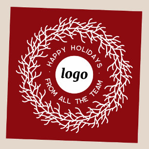 Simple Logo With Text Business Promotional Holiday Card