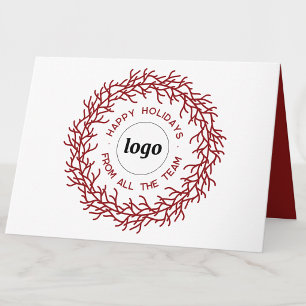 Simple Logo With Text Business Promotional Holiday Card