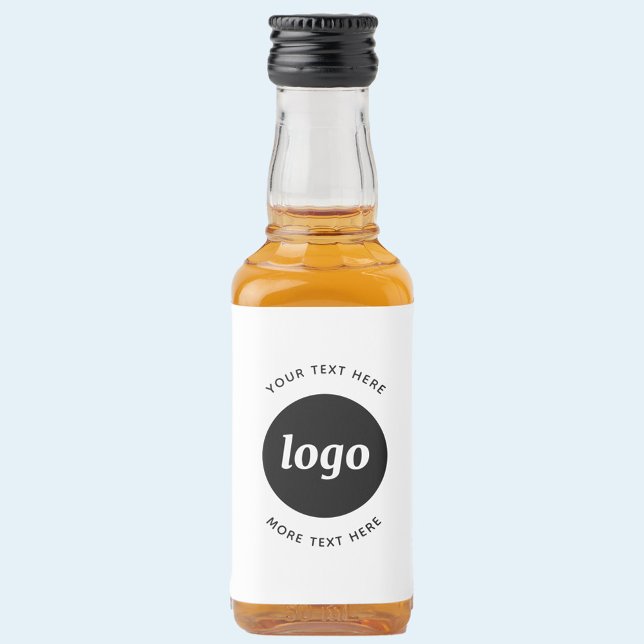 Simple Logo With Text Business Promotional Liquor Bottle Label (Custom logo with text business promotional liquor bottle label)