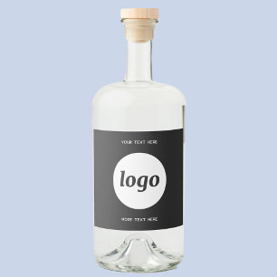 Simple Logo With Text Business Promotional Liquor Bottle Label
