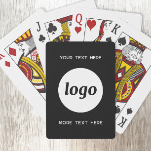 Simple Logo With Text Business Promotional Playing Cards