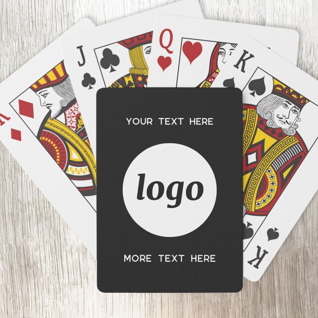 Simple Logo With Text Business Promotional Playing Cards ( Logo with custom text business promotional playing cards)