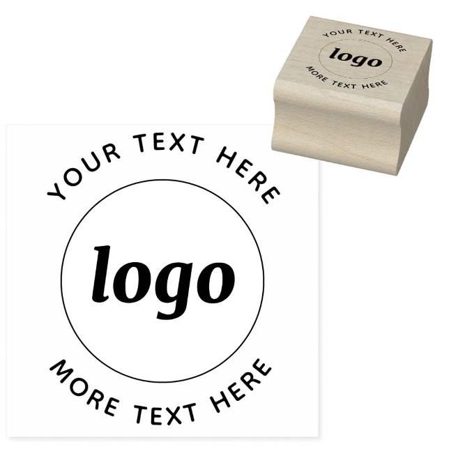 Simple Logo With Text Business Promotional Rubber Stamp (Simple logo with custom text business branding promotional rubber stamp)