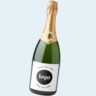 Simple Logo With Text Business Promotional Sparkling Wine Label