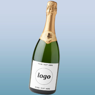 Simple Logo With Text Business Promotional Sparkling Wine Label