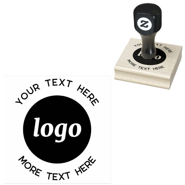 Simple Logo With Text Business Rubber Stamp (Logo with text business promotional rubber stamp)