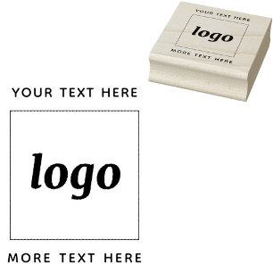 Simple Logo With Text Business Rubber Stamp