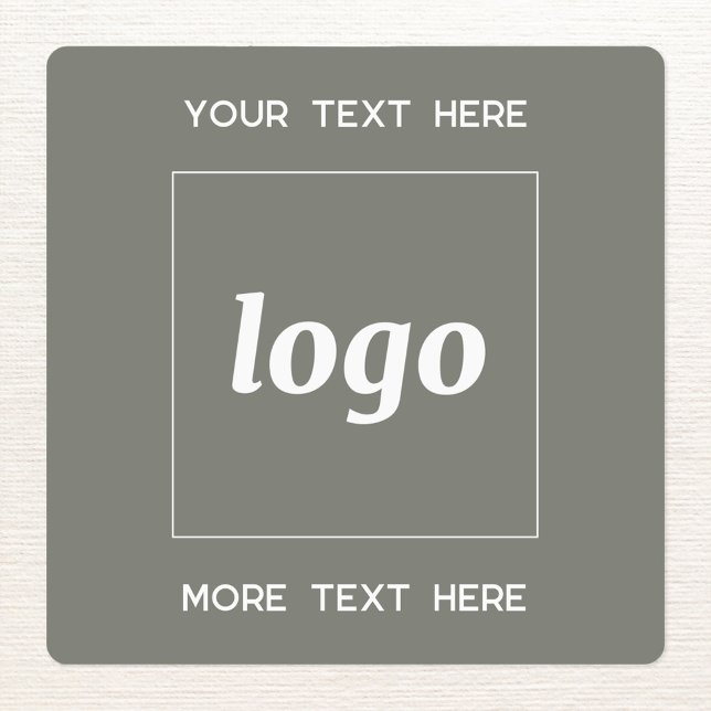 Simple Logo With Text Business Sage Green (Simple logo with custom text business branding promotional sticker labels in sage green)