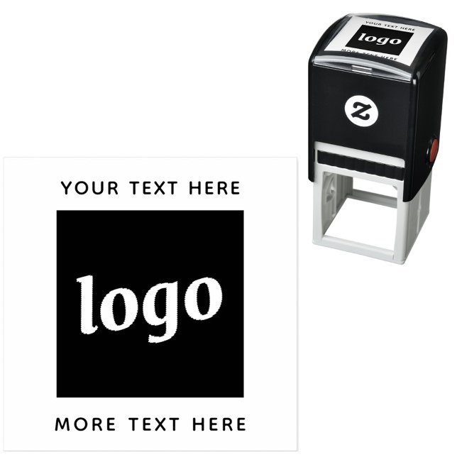 Simple Logo With Text Business Self-inking Stamp (Logo and custom text self inking stamp)
