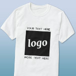 Simple Logo With Text Business T-Shirt<br><div class="desc">Add your own logo and choice of text to this design.  Remove the top or lower text if you prefer.  Minimalist and professional.  Great for employee branding or uniforms,  or as a promotional product for your clients and customers.</div>