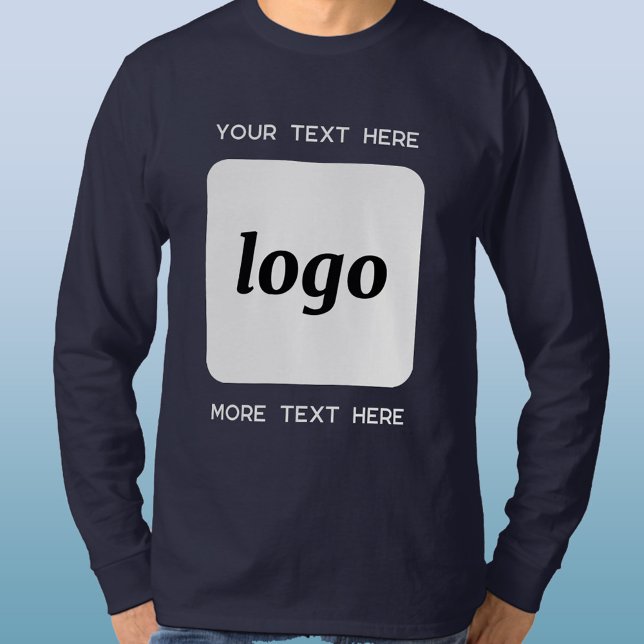 Simple Logo With Text Business T-Shirt (Logo with custom text business promotional or uniform T-shirt)