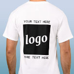 Simple Logo With Text Business T-Shirt<br><div class="desc">Add your own logo and choice of text to this design.  Remove the top or lower text if you prefer.  Minimalist and professional.  Great for employee branding or uniforms,  or as a promotional product for your clients and customers.</div>