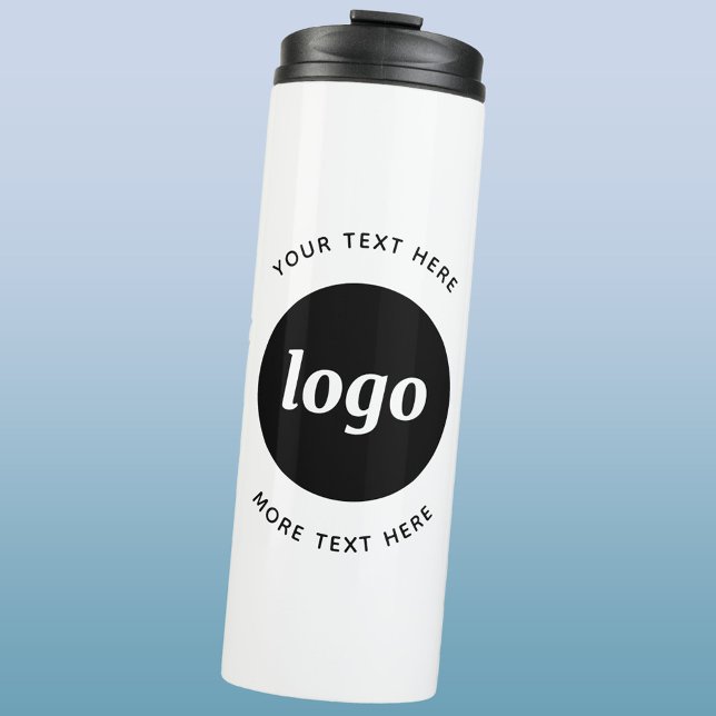 Simple Logo With Text Business Thermal Tumbler (Simple logo with text promotional business thermal tumbler)
