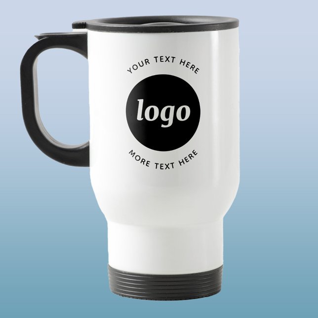 Simple Logo With Text Business Travel Mug (Simple logo with text promotional business travel mug)