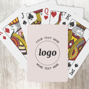 Simple Logo With Text Pink Business Promotional Playing Cards