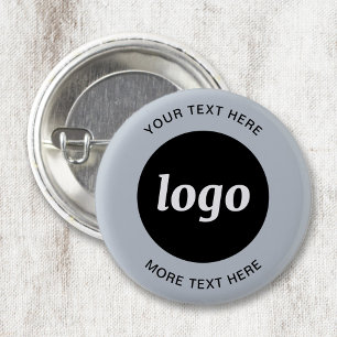 Simple Logo With Text Powder Blue Business Button