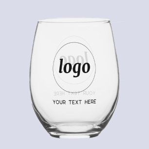 Simple Logo with Text Promotional Business Glass