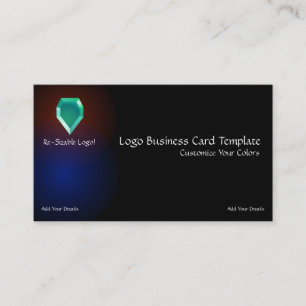Simple Logos  - Red Blue Glass Jewel Logo Business Card