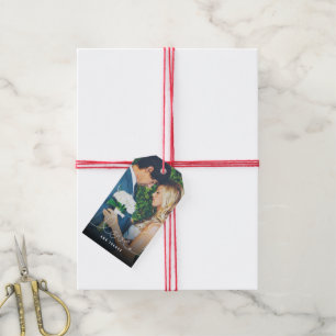 Simple Loopy Love Heart Wedding Photo Gift Tags