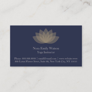 Simple Lotus Flower Blue Business Cards