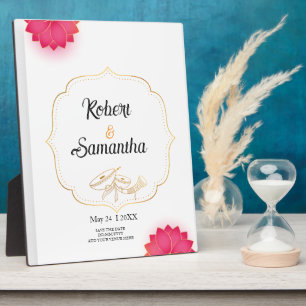 Simple Lotus Minimalist wedding Plaque