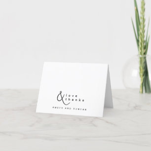 Simple Love and Thanks Ampersand Wedding Thank You Card