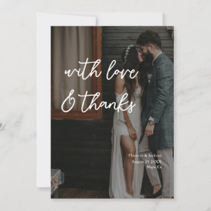 Simple Love and Thanks Handwritten Wedding Photo Invitation