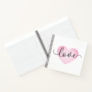 Simple Love Calligraphy Valentine Notebook