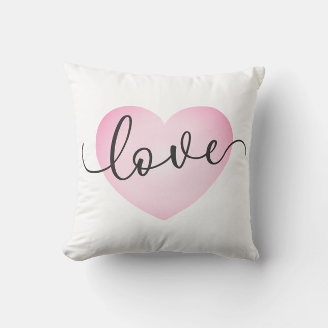 Simple Love Calligraphy Valentine | Throw Pillow (Front)