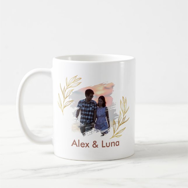 Simple Love Elegant Couple Gift Romantic Warm Cute Coffee Mug (Left)