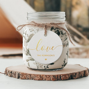 Simple Love From Name Gold Favour Tags