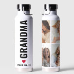 Simple Love Grandma Custom Name 4 Photo Collage  Water Bottle<br><div class="desc">Simple Love Grandma Custom Name 4 Photo Collage</div>