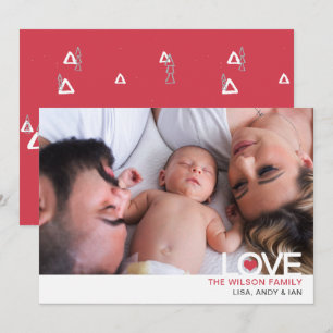 Simple Love Heart Cute Photo Valentines Day Holiday Card