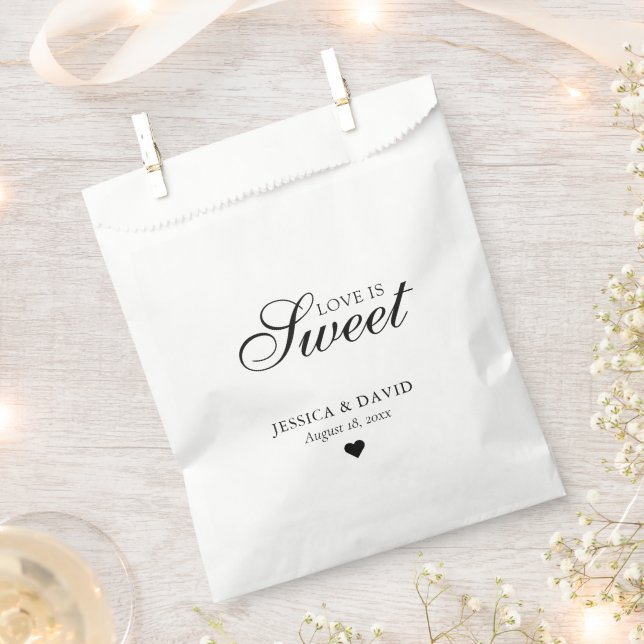Simple Love is Sweet Wedding Favour Bag (Clipped)