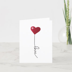 Simple love red heart card