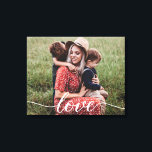 Simple Love Script Personalised Photo Canvas Print<br><div class="desc">Using a beautiful and modern script for the word "Love",  this family love photo can be easily personalised with your own favourite family photo. An elegant,  memory stretched canvas to be cherished and gift her with. Home decor,  personalised and chic.</div>