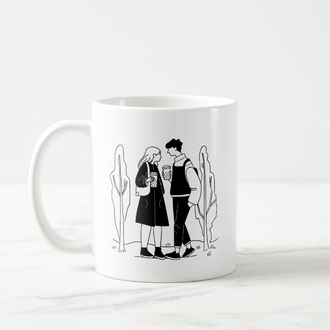 Simple Love Simplicity Coffee Couple Beautiful Mug (Left)