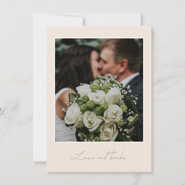 Simple Love Thanks Photo Wedding Thank You (Front)