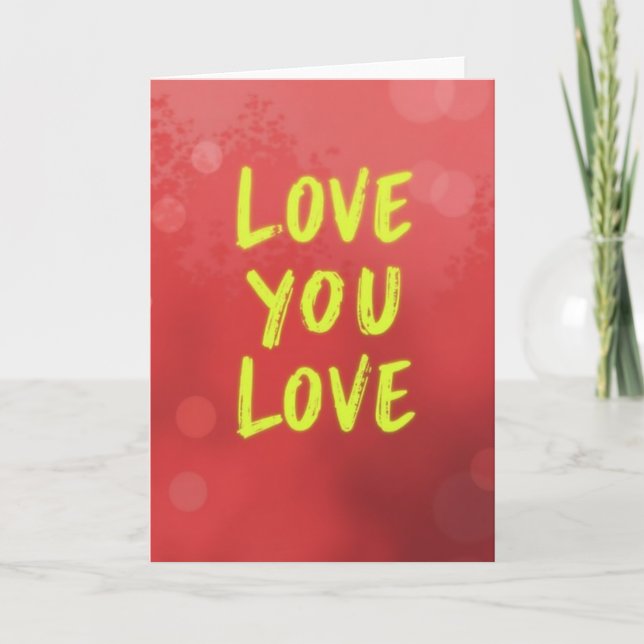 Simple Love You Bokeh Card (Front)