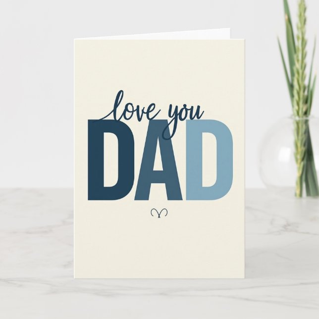 Simple Love You Dad Type Card (Front)