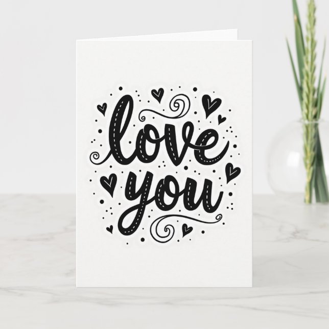 Simple Love You Dotted Card (Front)