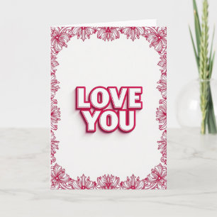 Simple Love You Floral Card
