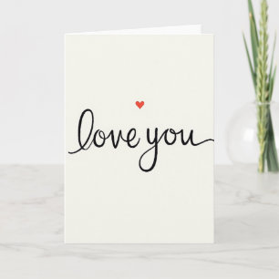 Simple Love You Heart Kraft Card