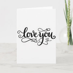 Simple Love You Heart Script Card