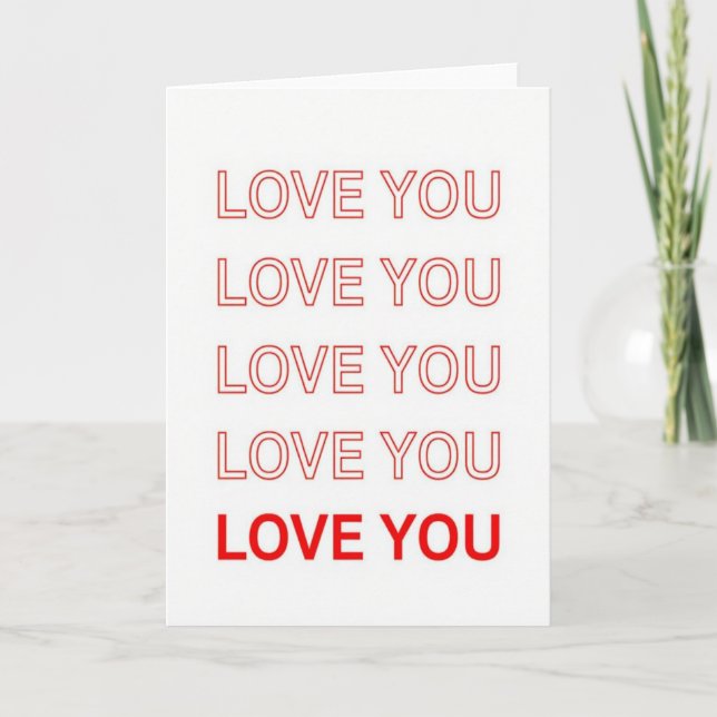 Simple Love You Pattern Card (Front)