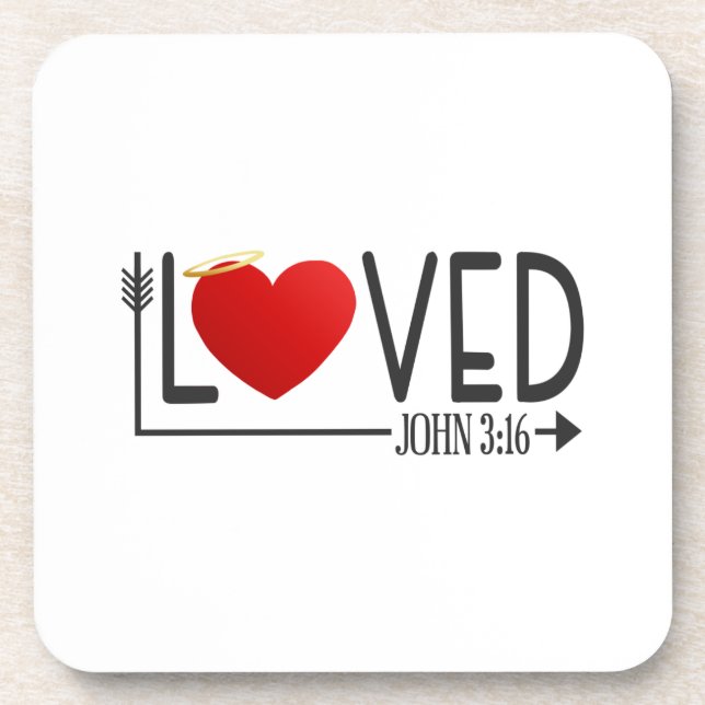 Simple Loved Bible Verse Valentine | Coaster (Front)