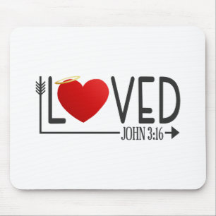 Simple Loved Bible Verse Valentine Mousepad